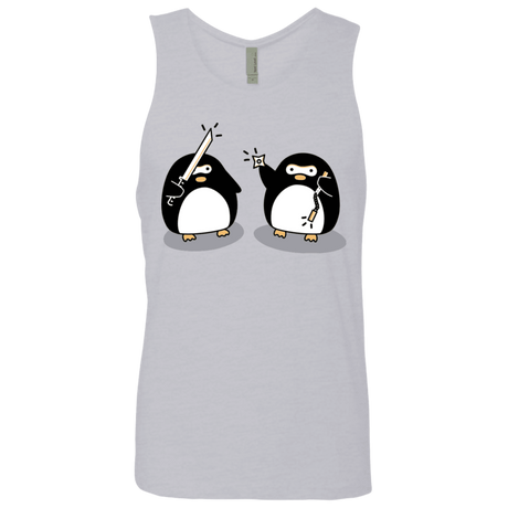 T-Shirts Heather Grey / S Cute Ninja Penguins Men's Premium Tank Top