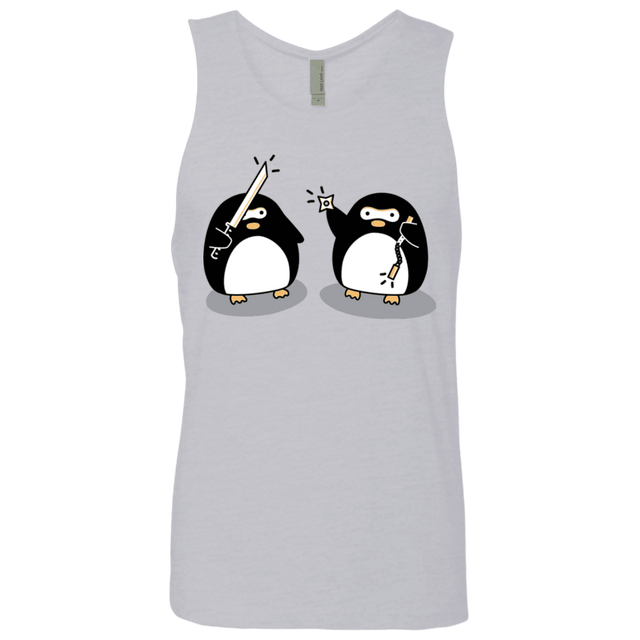 T-Shirts Heather Grey / S Cute Ninja Penguins Men's Premium Tank Top