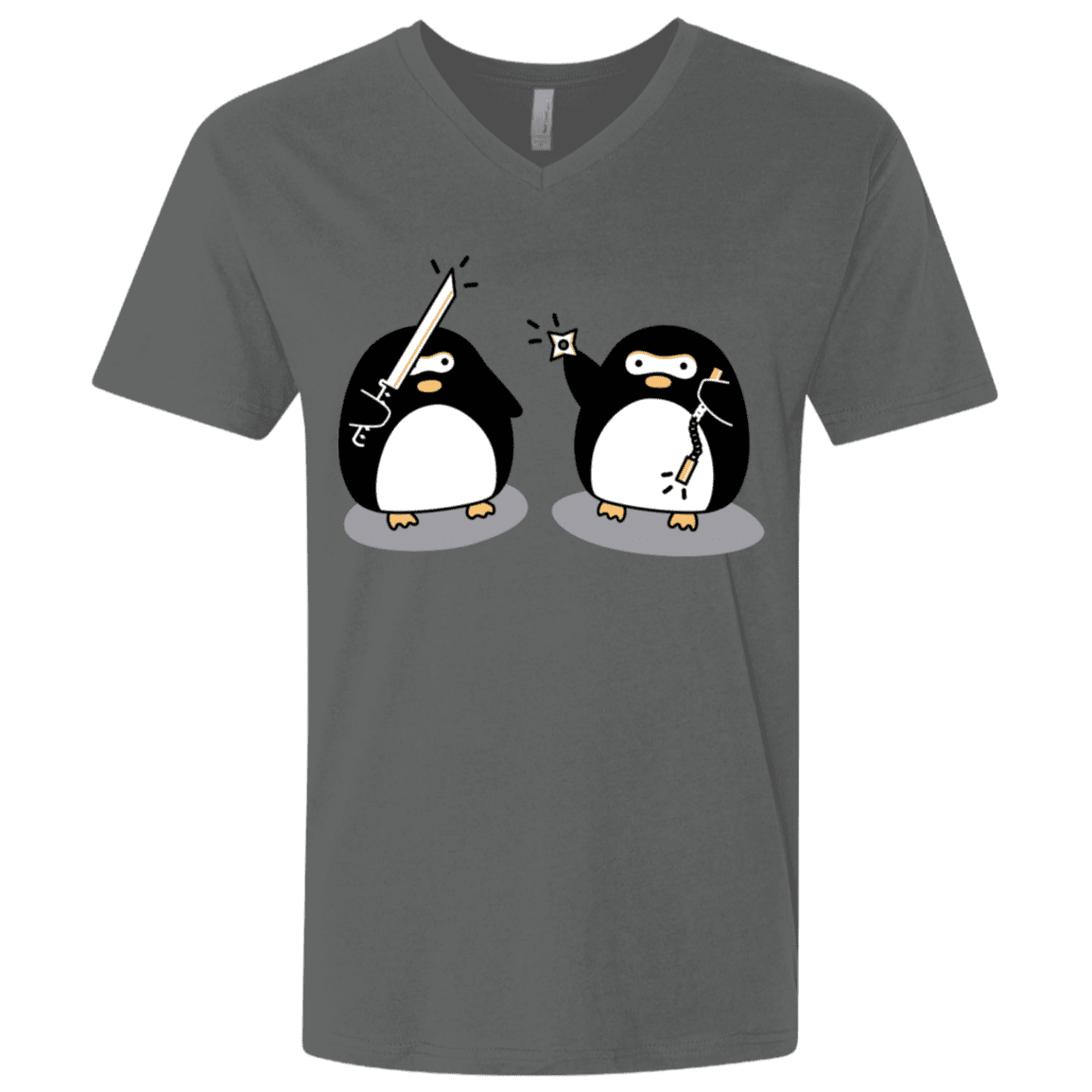 T-Shirts Heavy Metal / X-Small Cute Ninja Penguins Men's Premium V-Neck