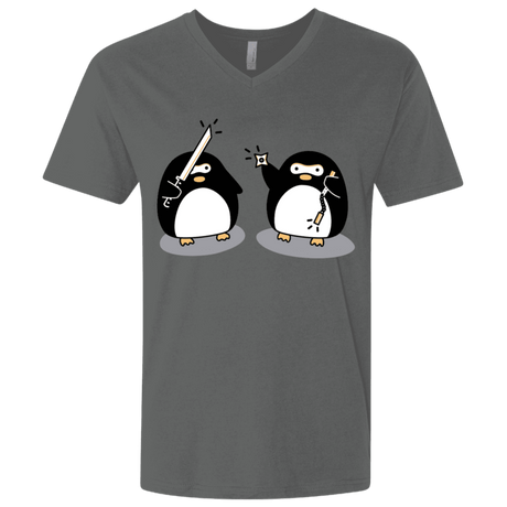 T-Shirts Heavy Metal / X-Small Cute Ninja Penguins Men's Premium V-Neck