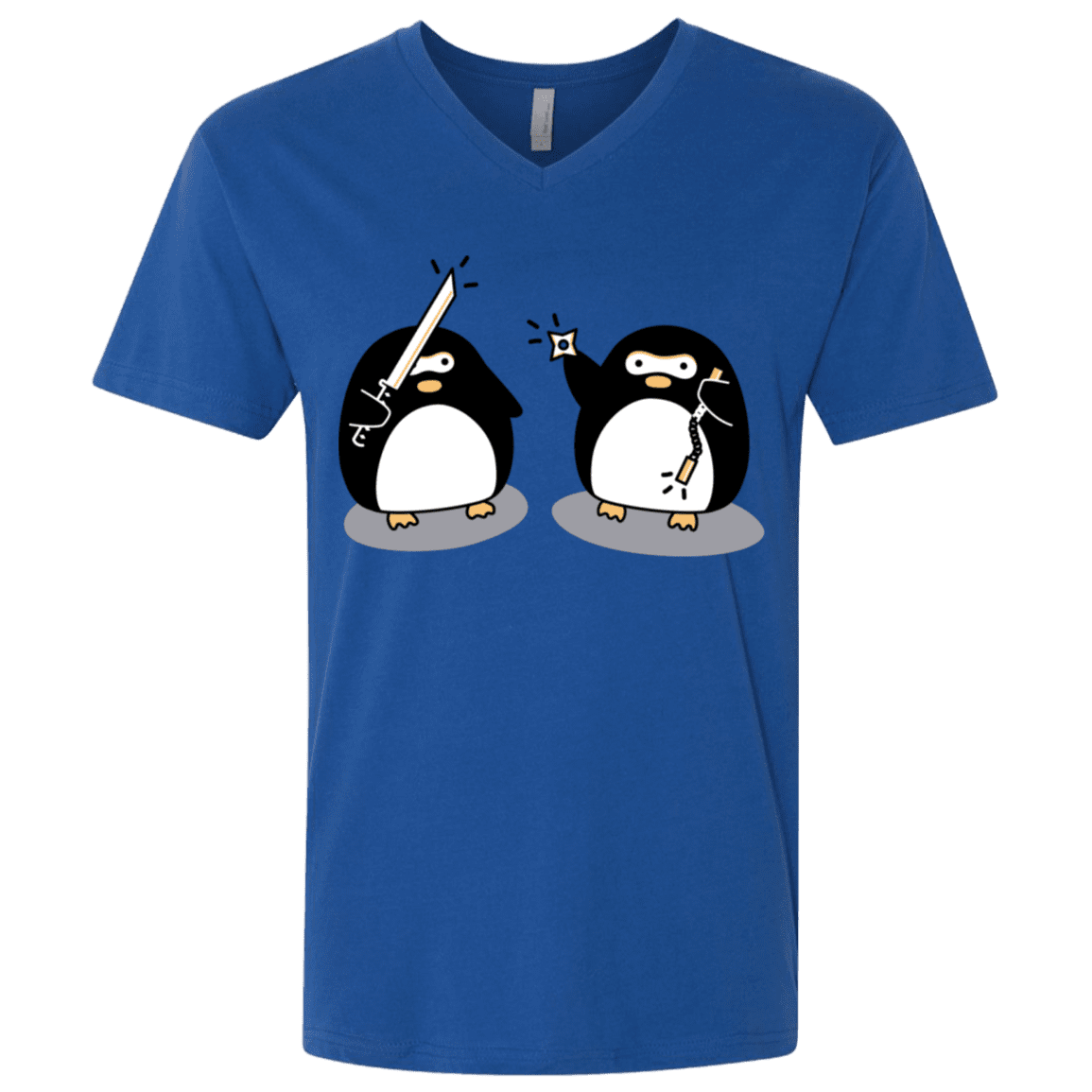 T-Shirts Royal / X-Small Cute Ninja Penguins Men's Premium V-Neck