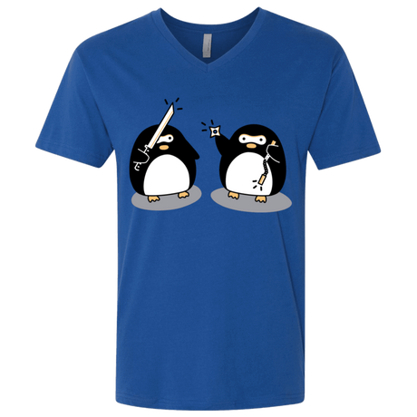 T-Shirts Royal / X-Small Cute Ninja Penguins Men's Premium V-Neck