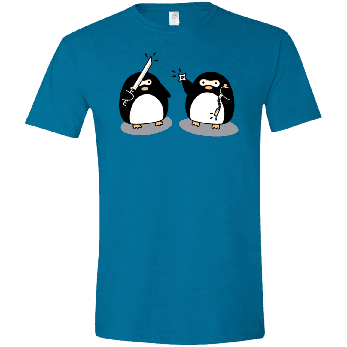 T-Shirts Antique Sapphire / S Cute Ninja Penguins Men's Semi-Fitted Softstyle