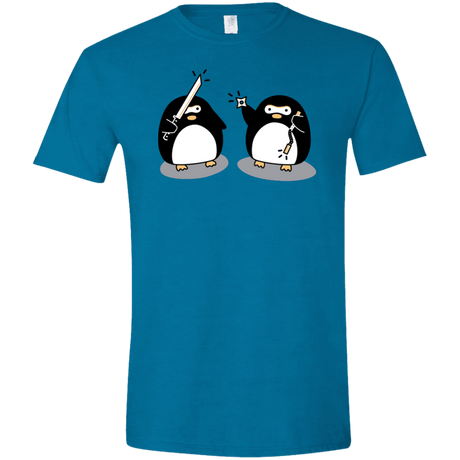 T-Shirts Antique Sapphire / S Cute Ninja Penguins Men's Semi-Fitted Softstyle