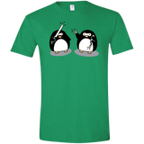 T-Shirts Heather Irish Green / M Cute Ninja Penguins Men's Semi-Fitted Softstyle