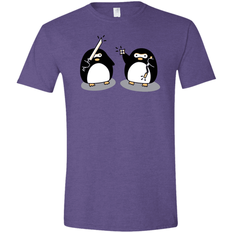 T-Shirts Heather Purple / S Cute Ninja Penguins Men's Semi-Fitted Softstyle