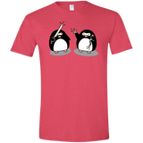 T-Shirts Heather Red / S Cute Ninja Penguins Men's Semi-Fitted Softstyle
