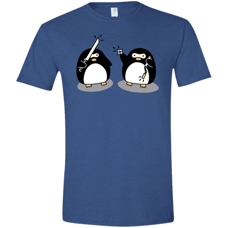 T-Shirts Heather Royal / X-Small Cute Ninja Penguins Men's Semi-Fitted Softstyle