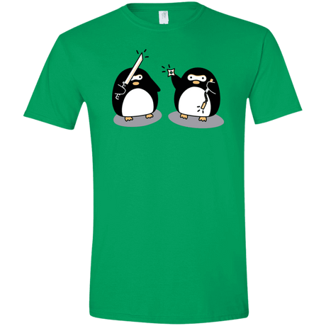 T-Shirts Irish Green / S Cute Ninja Penguins Men's Semi-Fitted Softstyle