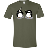 T-Shirts Military Green / S Cute Ninja Penguins Men's Semi-Fitted Softstyle