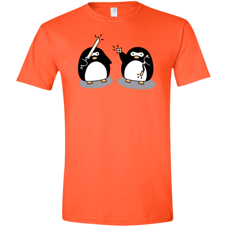 T-Shirts Orange / S Cute Ninja Penguins Men's Semi-Fitted Softstyle