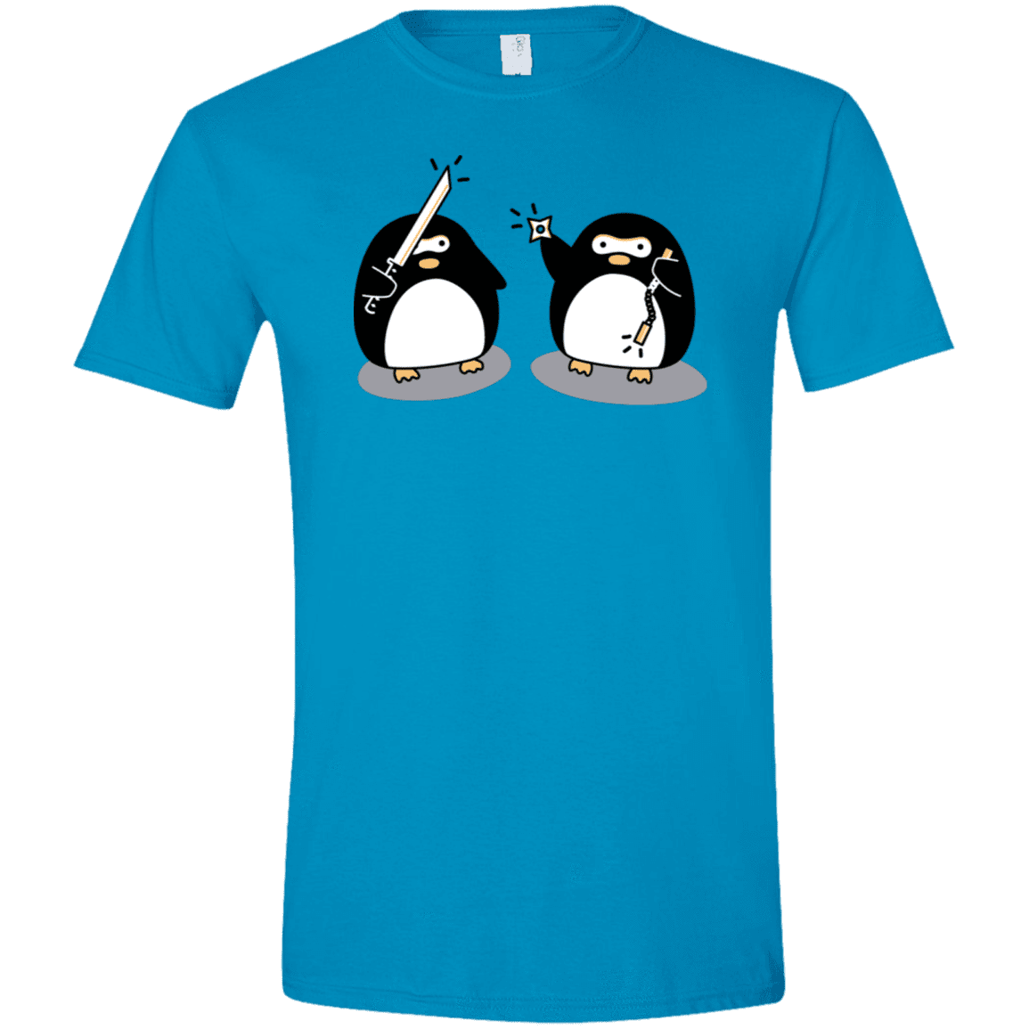 T-Shirts Sapphire / S Cute Ninja Penguins Men's Semi-Fitted Softstyle