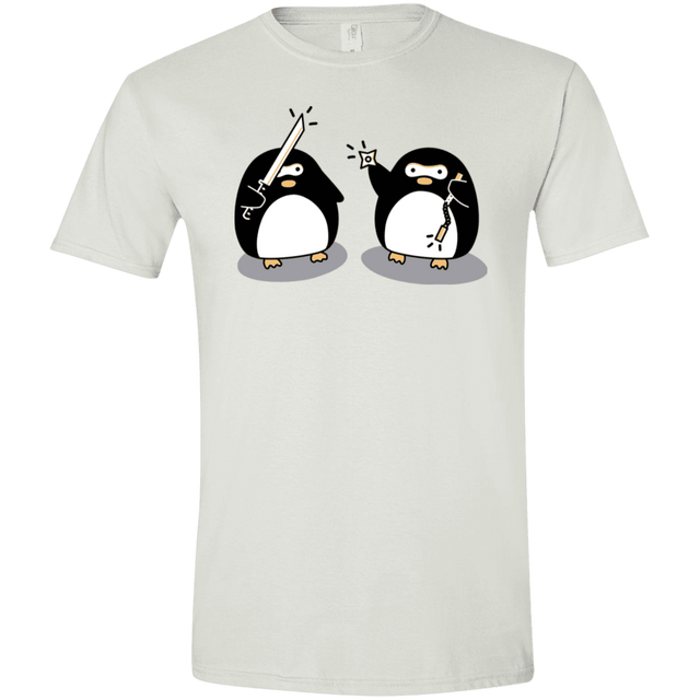 T-Shirts White / X-Small Cute Ninja Penguins Men's Semi-Fitted Softstyle