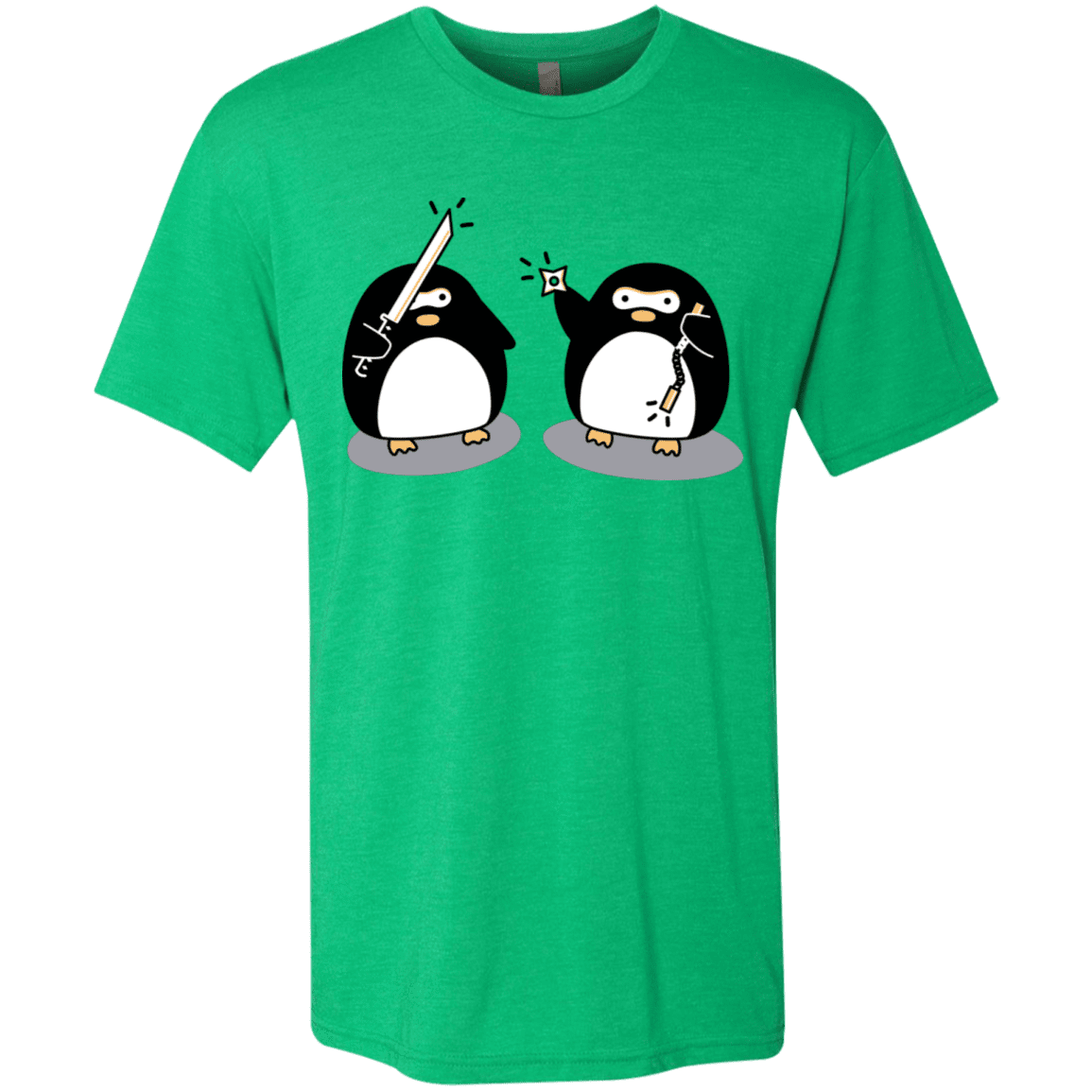 T-Shirts Envy / S Cute Ninja Penguins Men's Triblend T-Shirt