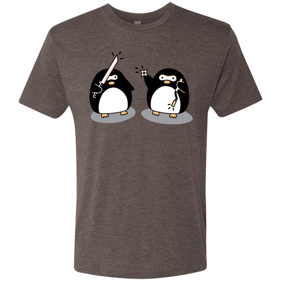 T-Shirts Macchiato / S Cute Ninja Penguins Men's Triblend T-Shirt