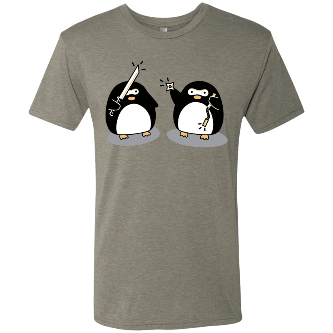 T-Shirts Venetian Grey / S Cute Ninja Penguins Men's Triblend T-Shirt