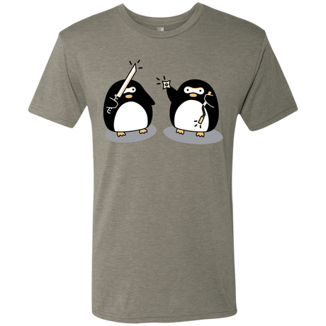 T-Shirts Venetian Grey / S Cute Ninja Penguins Men's Triblend T-Shirt