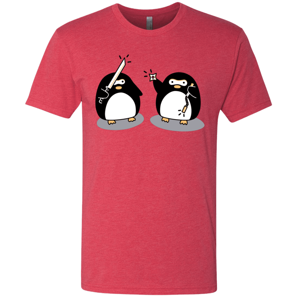 T-Shirts Vintage Red / S Cute Ninja Penguins Men's Triblend T-Shirt