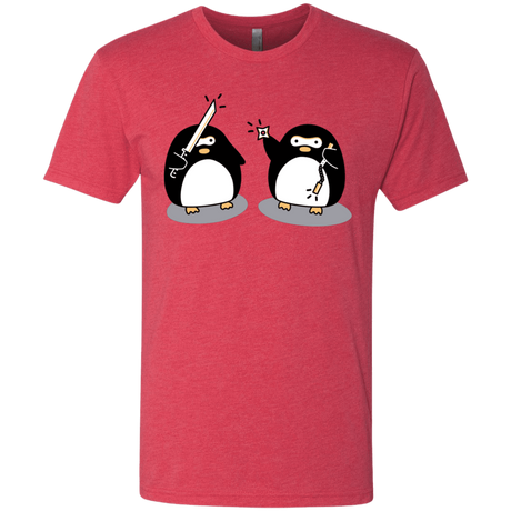 T-Shirts Vintage Red / S Cute Ninja Penguins Men's Triblend T-Shirt
