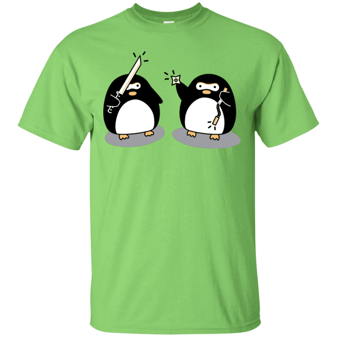 T-Shirts Lime / S Cute Ninja Penguins T-Shirt