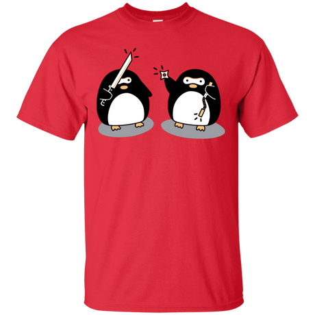 T-Shirts Red / S Cute Ninja Penguins T-Shirt