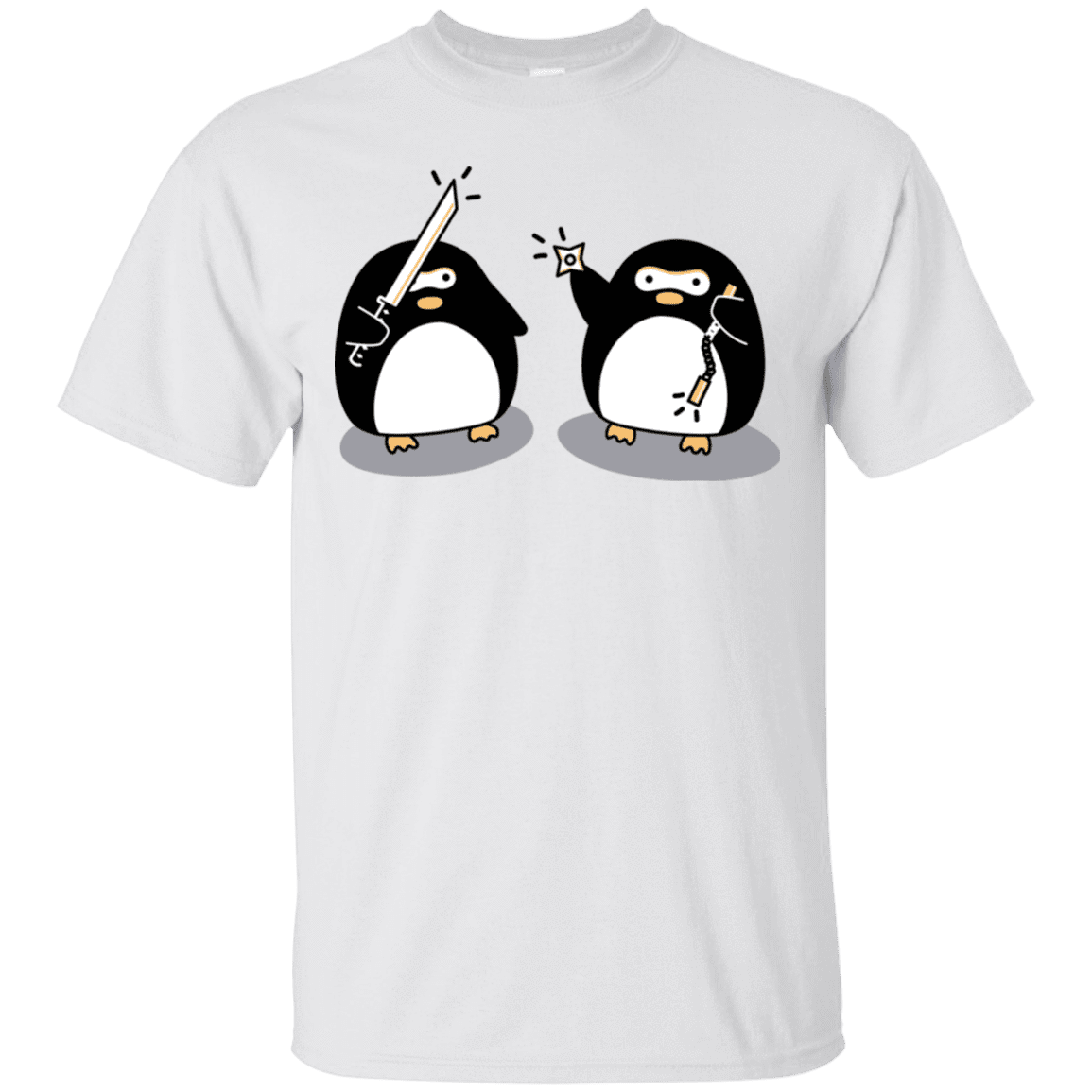 T-Shirts White / S Cute Ninja Penguins T-Shirt