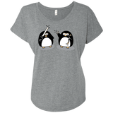 T-Shirts Premium Heather / X-Small Cute Ninja Penguins Triblend Dolman Sleeve