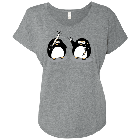 T-Shirts Premium Heather / X-Small Cute Ninja Penguins Triblend Dolman Sleeve