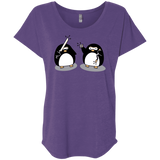 T-Shirts Purple Rush / X-Small Cute Ninja Penguins Triblend Dolman Sleeve