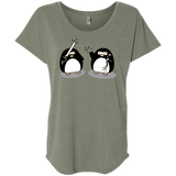 T-Shirts Venetian Grey / X-Small Cute Ninja Penguins Triblend Dolman Sleeve