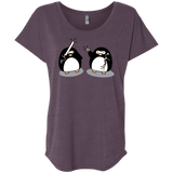 T-Shirts Vintage Purple / X-Small Cute Ninja Penguins Triblend Dolman Sleeve