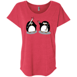 T-Shirts Vintage Red / X-Small Cute Ninja Penguins Triblend Dolman Sleeve