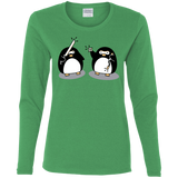 T-Shirts Irish Green / S Cute Ninja Penguins Women's Long Sleeve T-Shirt