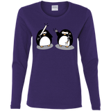 T-Shirts Purple / S Cute Ninja Penguins Women's Long Sleeve T-Shirt