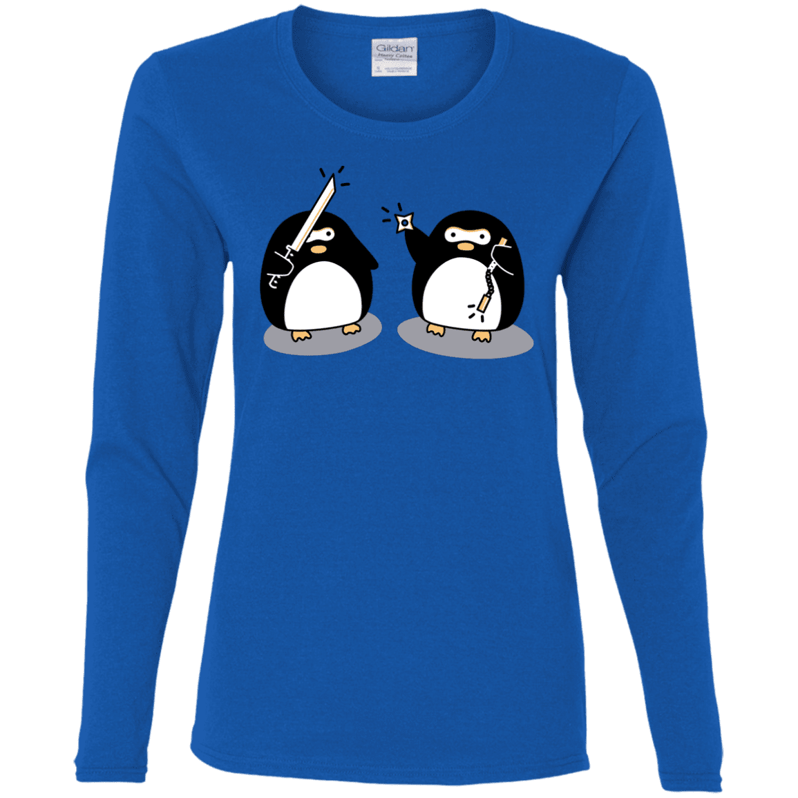 T-Shirts Royal / S Cute Ninja Penguins Women's Long Sleeve T-Shirt