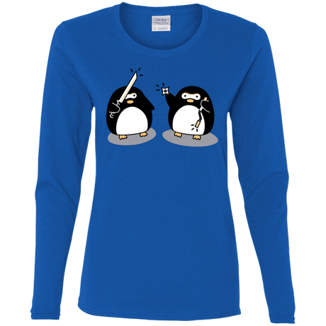 T-Shirts Royal / S Cute Ninja Penguins Women's Long Sleeve T-Shirt