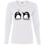 T-Shirts White / S Cute Ninja Penguins Women's Long Sleeve T-Shirt