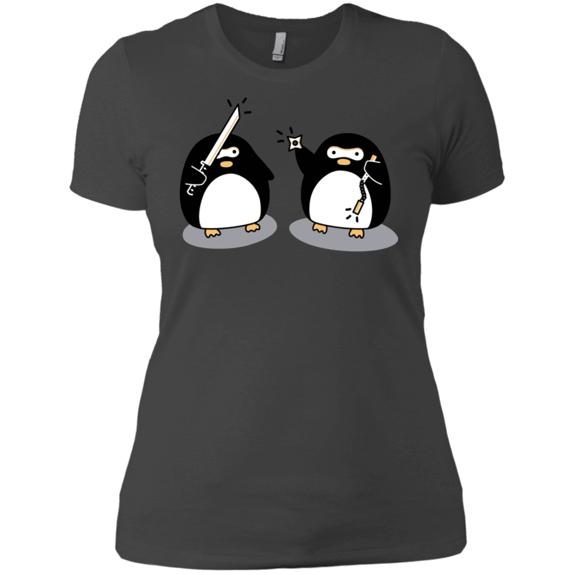 T-Shirts Heavy Metal / X-Small Cute Ninja Penguins Women's Premium T-Shirt