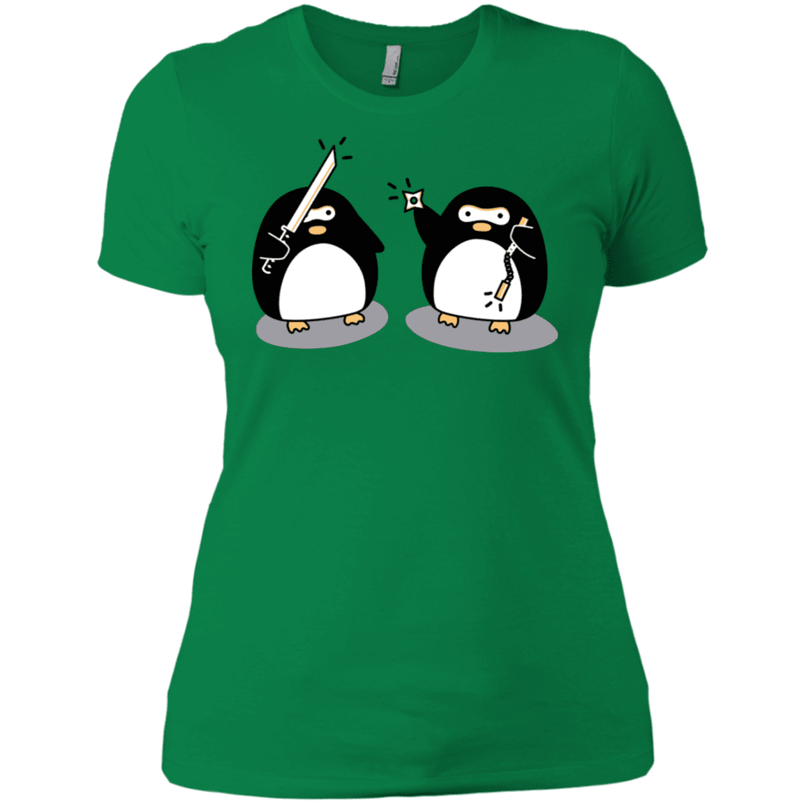 T-Shirts Kelly Green / X-Small Cute Ninja Penguins Women's Premium T-Shirt