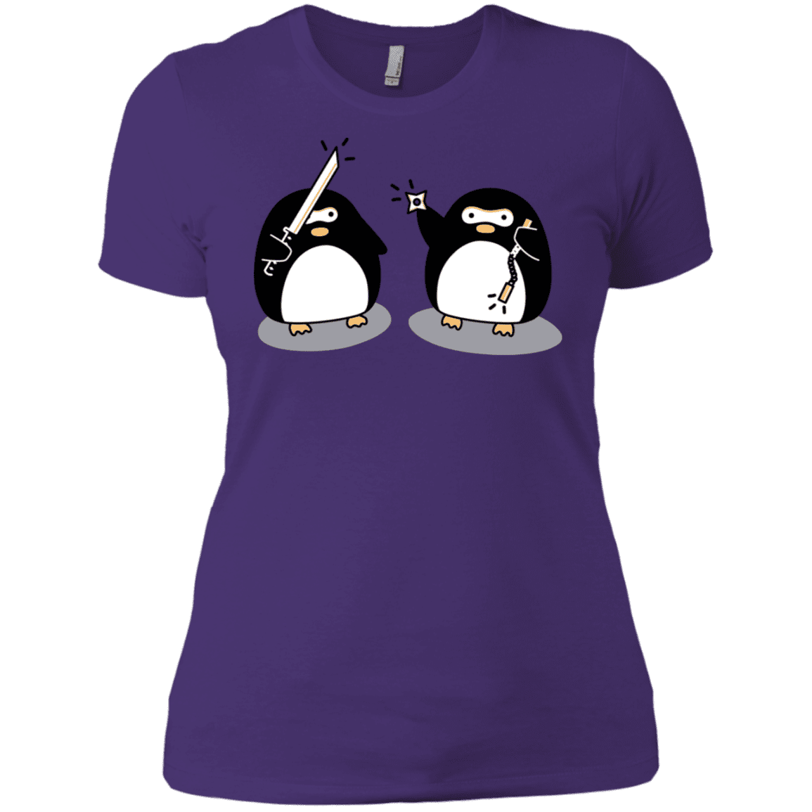 T-Shirts Purple Rush/ / X-Small Cute Ninja Penguins Women's Premium T-Shirt
