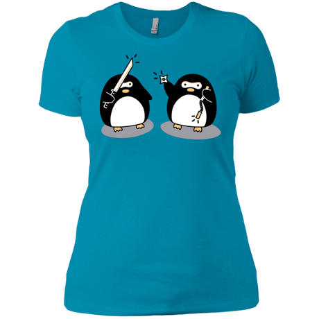 T-Shirts Turquoise / X-Small Cute Ninja Penguins Women's Premium T-Shirt
