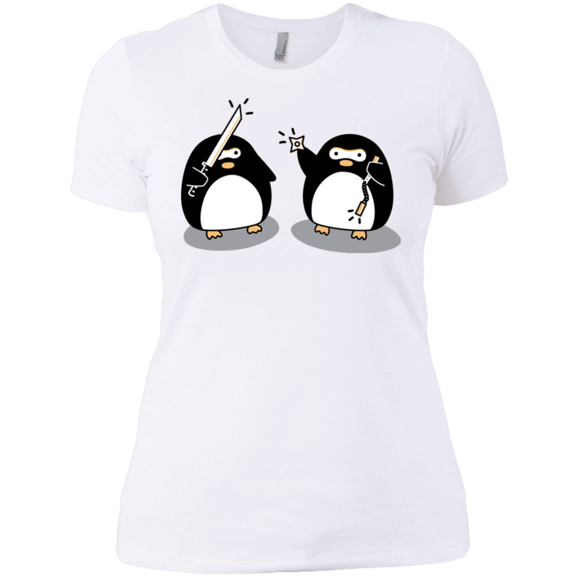 T-Shirts White / X-Small Cute Ninja Penguins Women's Premium T-Shirt