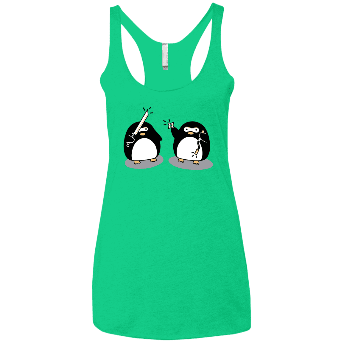 T-Shirts Envy / X-Small Cute Ninja Penguins Women's Triblend Racerback Tank