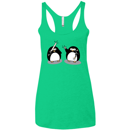T-Shirts Envy / X-Small Cute Ninja Penguins Women's Triblend Racerback Tank