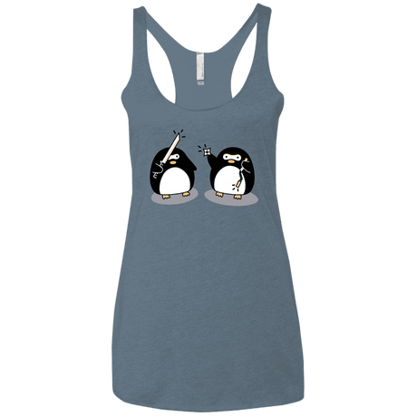 T-Shirts Indigo / X-Small Cute Ninja Penguins Women's Triblend Racerback Tank
