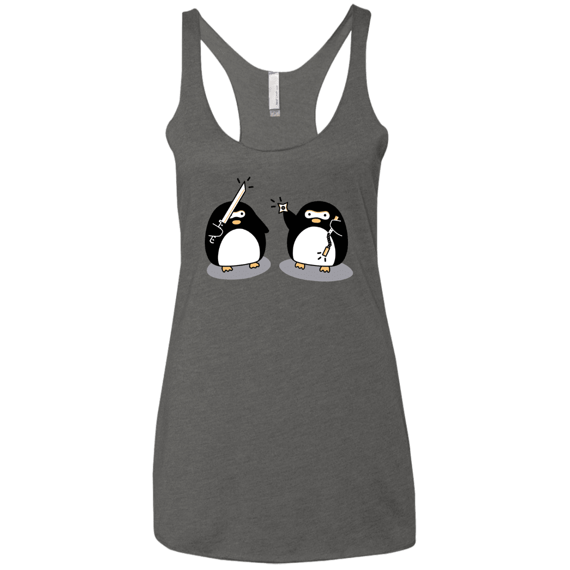 T-Shirts Premium Heather / X-Small Cute Ninja Penguins Women's Triblend Racerback Tank