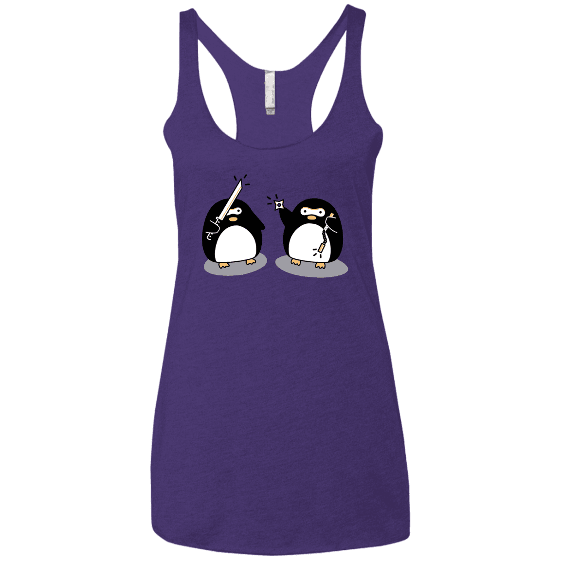T-Shirts Purple Rush / X-Small Cute Ninja Penguins Women's Triblend Racerback Tank
