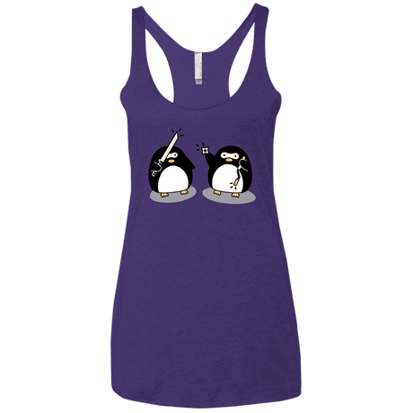 T-Shirts Purple Rush / X-Small Cute Ninja Penguins Women's Triblend Racerback Tank