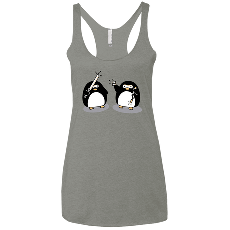 T-Shirts Venetian Grey / X-Small Cute Ninja Penguins Women's Triblend Racerback Tank