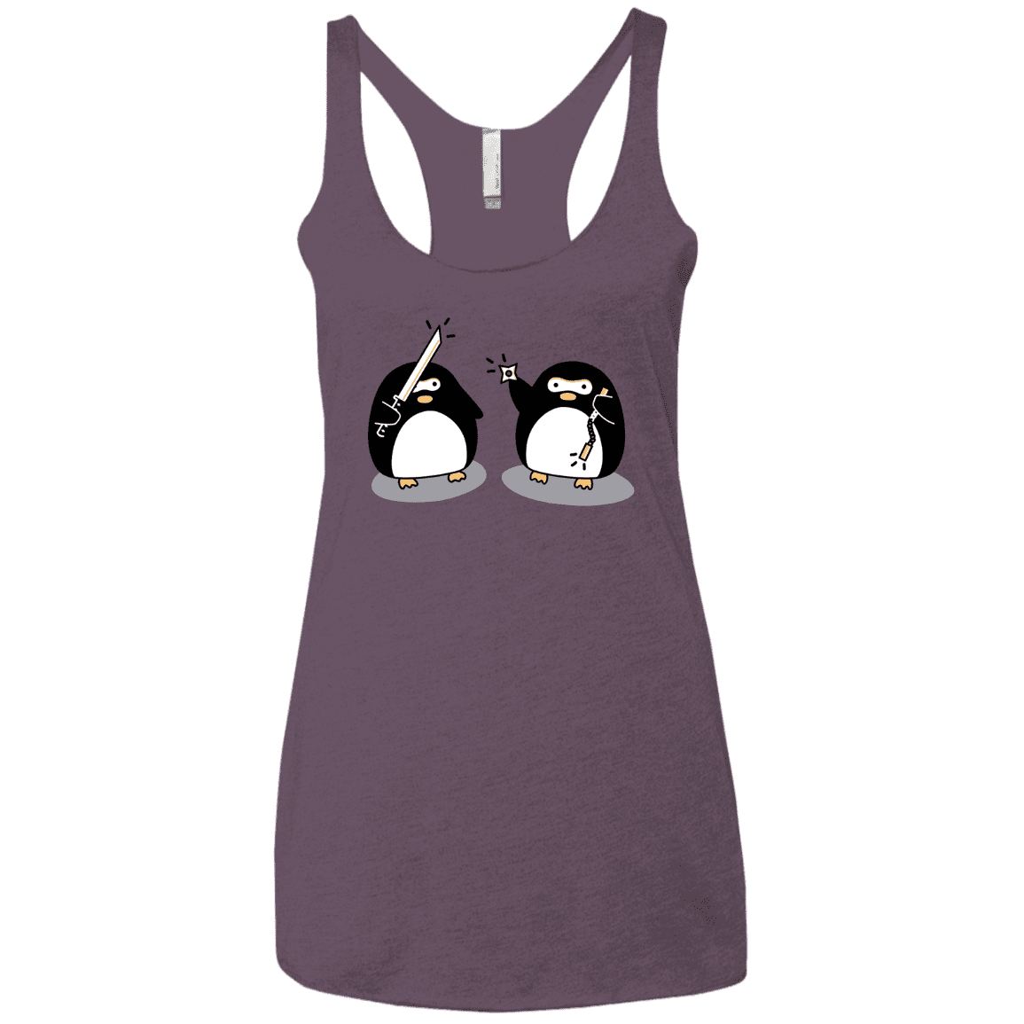 T-Shirts Vintage Purple / X-Small Cute Ninja Penguins Women's Triblend Racerback Tank
